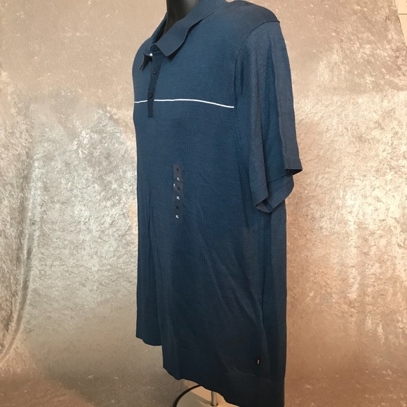 MICHEAL KORS 3 BUTTON OCEAN BLUE POLO - Picture 4 of 8